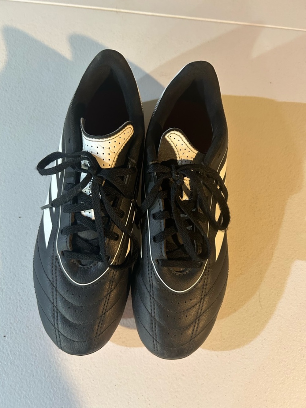 Adidas Soccer Cleats, Youth 7, Black, White and Red